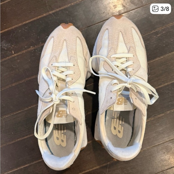 New Balance 327 Turtledove | White/Cream with Speckled Midsole - Picture 3 of 6